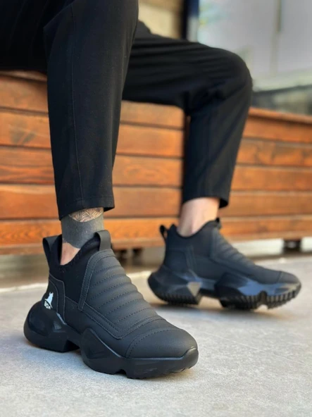 BA0401 Bağcıksız Rahat Yüksek Taban Erkek Spor Yarım Bilek Bot ürün görseli 1