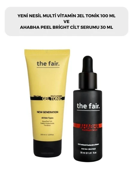 the fair. Multi Vitamin Jel Tonik 100 ml ve AHABHA Peel Bright Cilt Serumu 30 ml ürün görseli 1