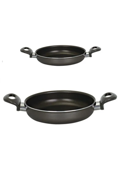 Mehtap Onyx İkili Set Kapaksız Teflon Sahan Seti 18-22cm ürün görseli 1