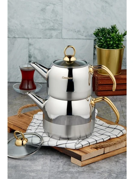 Cooker Tuana Çelik Çaydanlık Mini Boy 2879 Gold ürün görseli 1