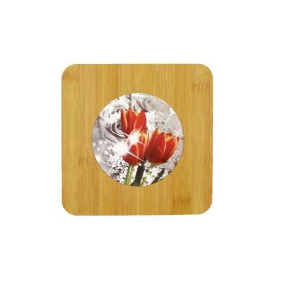 Fame Kitchen Bambu 17x17 cm Kare Dekorlu Nihale - 2 ADET - Resim 2