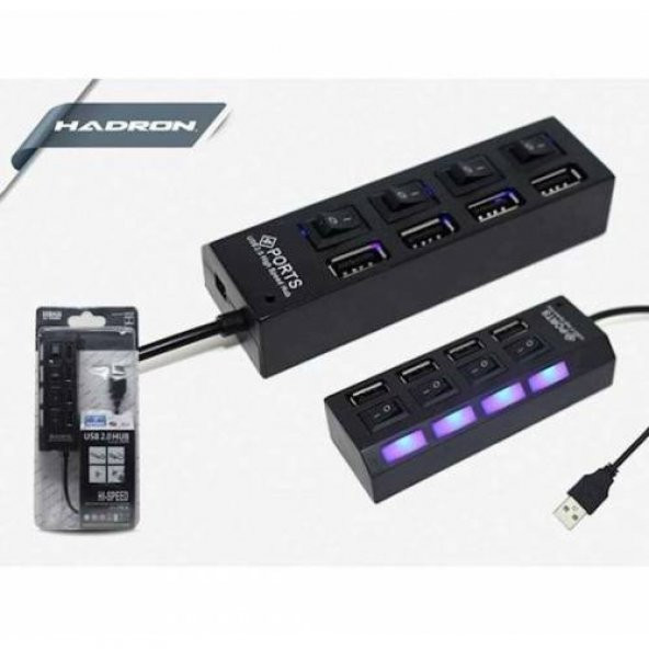 Hadron HR102 4 Port Usb 2.0 Siyah Çoklayıcı ürün görseli 1
