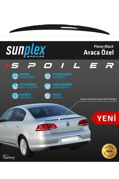 Bmw 5 F10 2010-2016 Uyumlu Spoiler Bagaj Çıtası Piyano Siyah ürün görseli 1