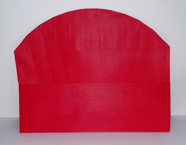 Tela Aşçı Kepi 23 cm. Kırmızı 100 Adet ürün görseli 1