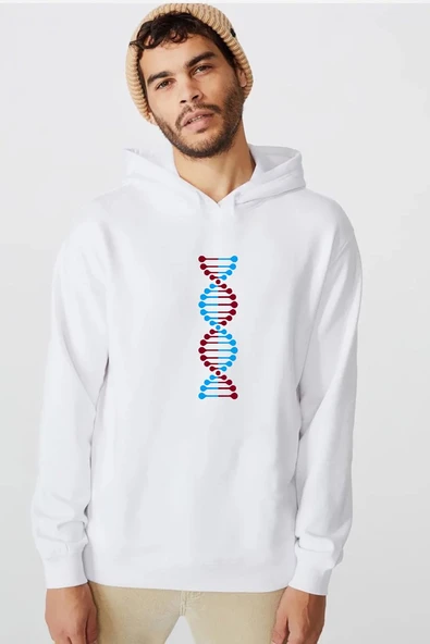 Bordo Mavi Dna Beyaz Erkek 3ip Kapşonlu  Sweatshirt ürün görseli 1