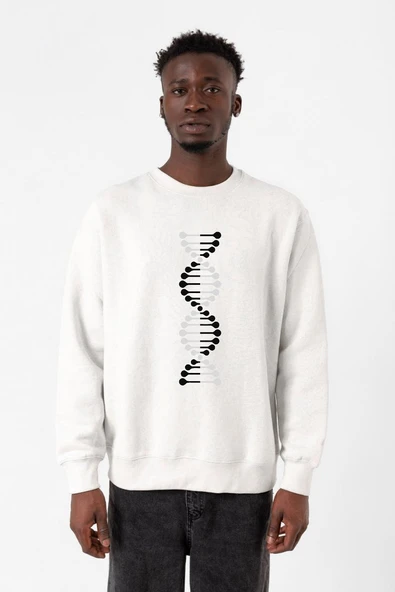 Siyah Beyaz Dna Beyaz Erkek 2ip Sweatshirt ürün görseli 1