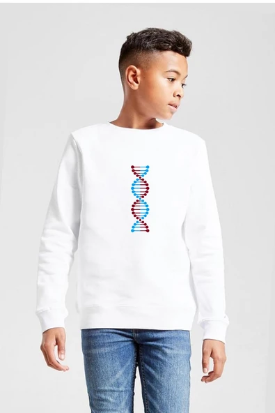 Bordo Mavi Dna Beyaz Çocuk 2ip Sweatshirt ürün görseli 1