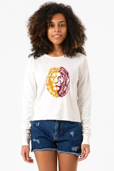Sarı Kırmızı Aslan Ekru Ekstra Uzunkol Sweatshirt ürün görseli 1