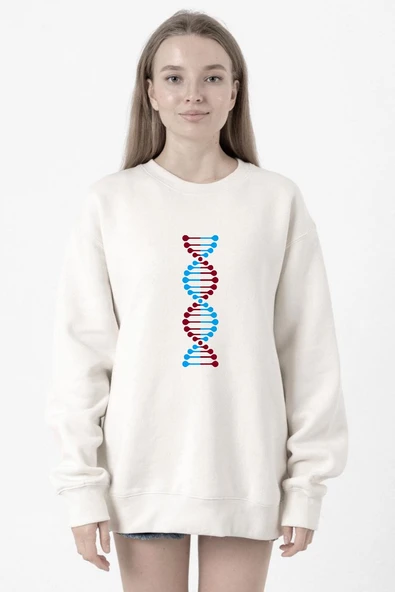 Bordo Mavi Dna Beyaz Kadın 2ip Sweatshirt ürün görseli 1