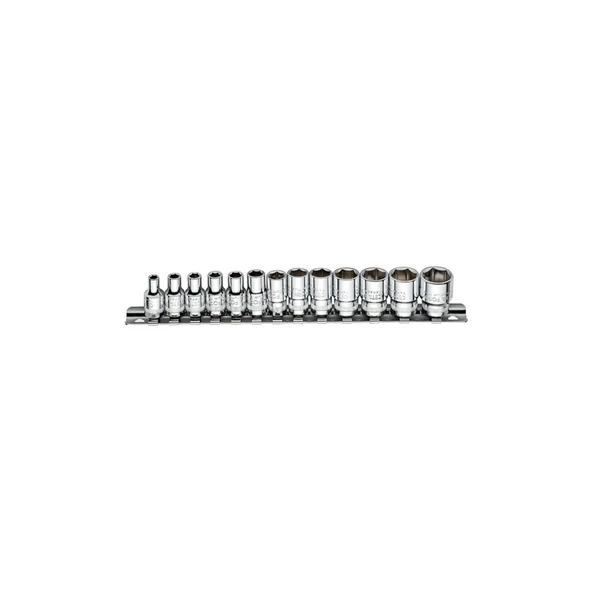 13 Parça 1/4" 6 Köşe Lokma Anahtar Takımı (Raylı) ürün görseli 1