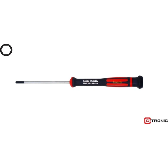 C-TRONIC Allen Uçlu Elektronikçi Tornavida - 3x80 mm ürün görseli 1