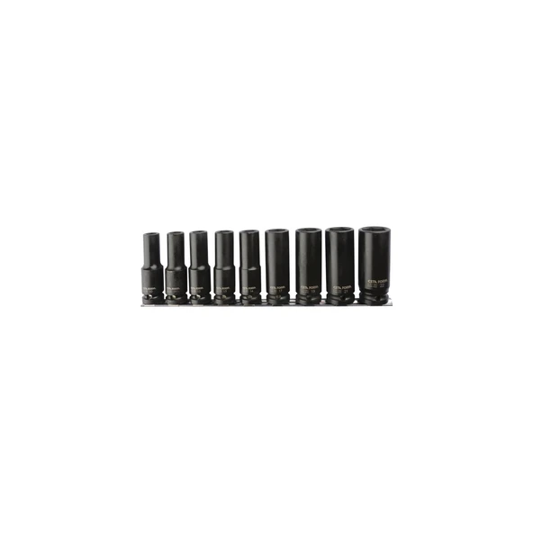 9 Parça 1/2'' 6 Köşe Derin Havalı Lokma Anahtar Takımı (Raylı) ürün görseli 1