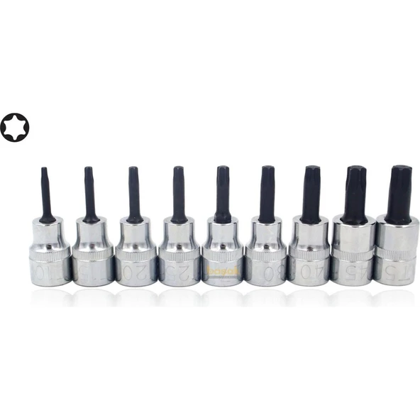 9 Parça 3/8" Torx Uçlu Lokma Takımı - Resim 2