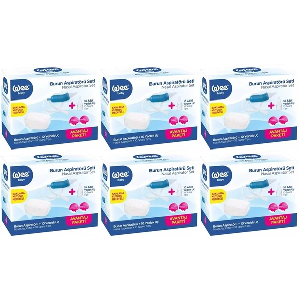 Wee Baby Burun Aspiratörü Seti Şeffaf (WEE945) (6 Lı Set) ürün görseli 1