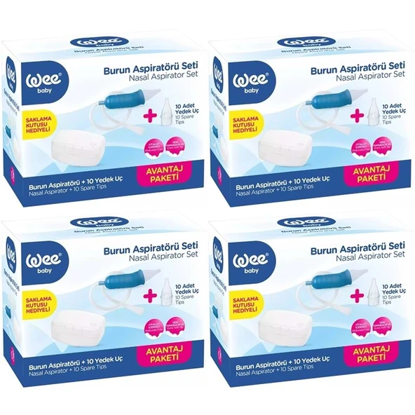 Wee Baby Burun Aspiratörü Seti Şeffaf (WEE945) (4 Lü Set) ürün görseli 1
