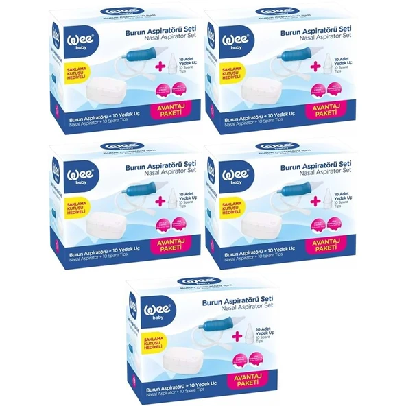 Wee Baby Burun Aspiratörü Seti Şeffaf (WEE945) (5 Li Set) ürün görseli 1