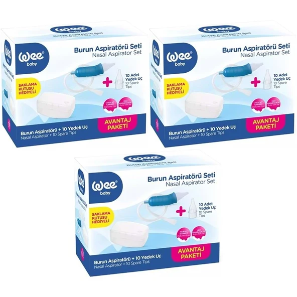 Wee Baby Burun Aspiratörü Seti Şeffaf (WEE945) (3 Lü Set) ürün görseli 1