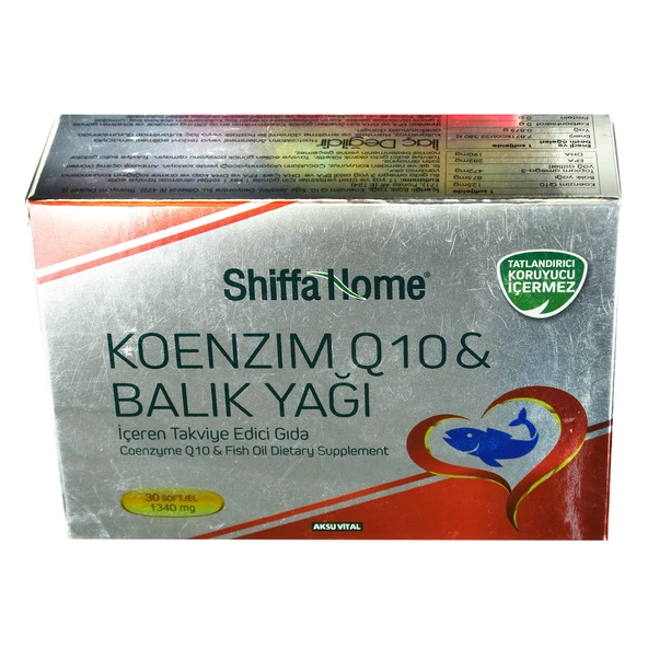 Aksuvital Shiffa Home Koenzim Q10 & Balık Yağı Yumuşak Jel 1340 Mg x 30 Kapsül ürün görseli 1