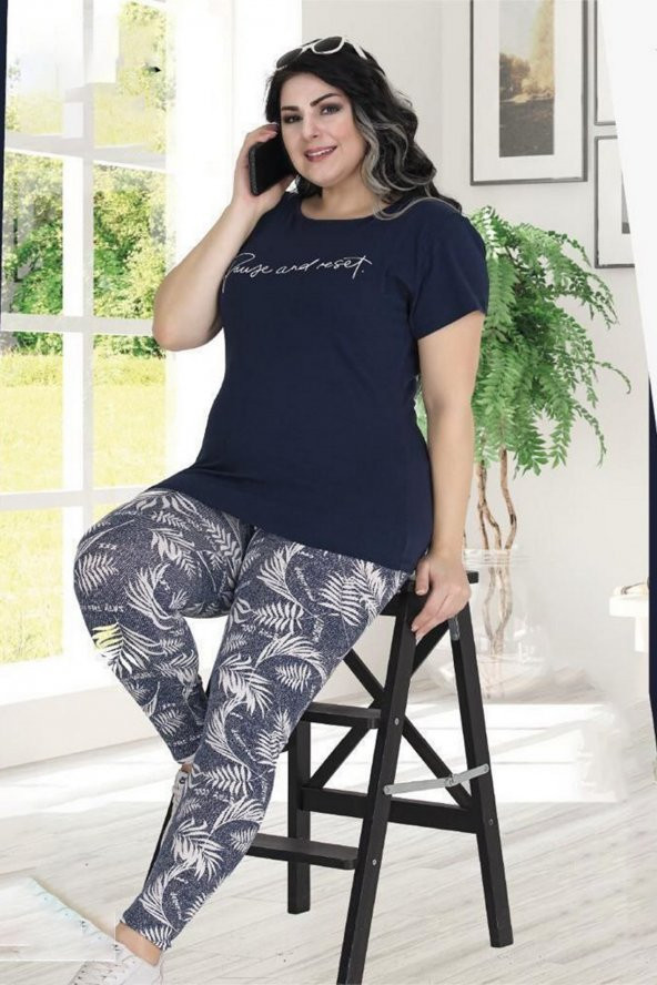 Hayal Teknur 9125 Büyük Beden Penye Pijama Takımı - Battal Pijama Takımları ürün görseli 1