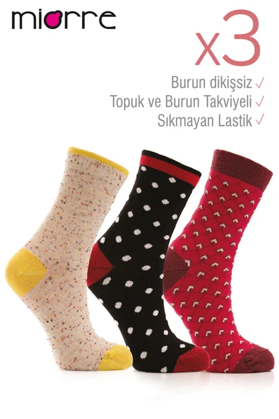 Miorre 3lü Bayan Soket Çorabı-001-000267 ürün görseli 1