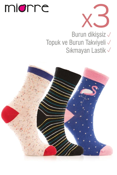 Miorre 3lü Bayan Soket Çorabı-269 ürün görseli 1