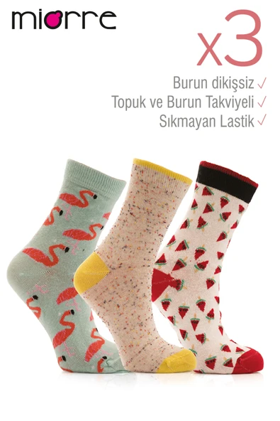Miorre 3lü Bayan Soket Çorabı-282 ürün görseli 1
