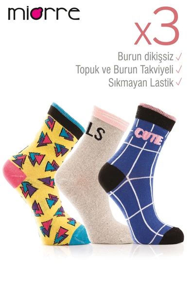 Miorre 3lü Bayan Soket Çorabı-278 ürün görseli 1