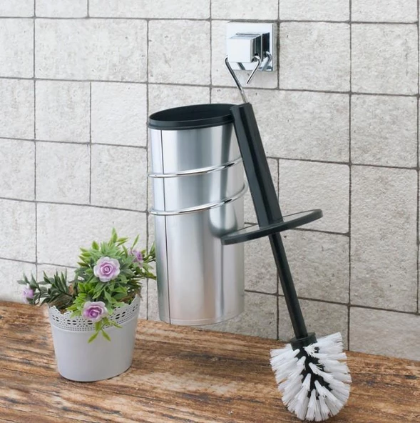 Geseus Yapışkanlı Klozet Fırçası Krom EF094 ürün görseli 1