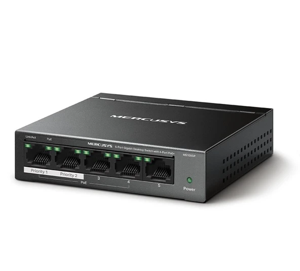 Tp-Link Mercusys MS105GP 5 Port Gigabit Switch - Resim 2