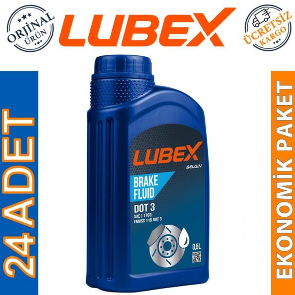 Lubex Brake Fluid DOT 3 Fren Hidrolik Yağı 500 Ml (24 Adet) ürün görseli 1