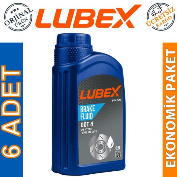 Lubex Brake Fluid DOT 4 Fren Hidrolik Yağı 500 Ml (6 Adet) ürün görseli 1