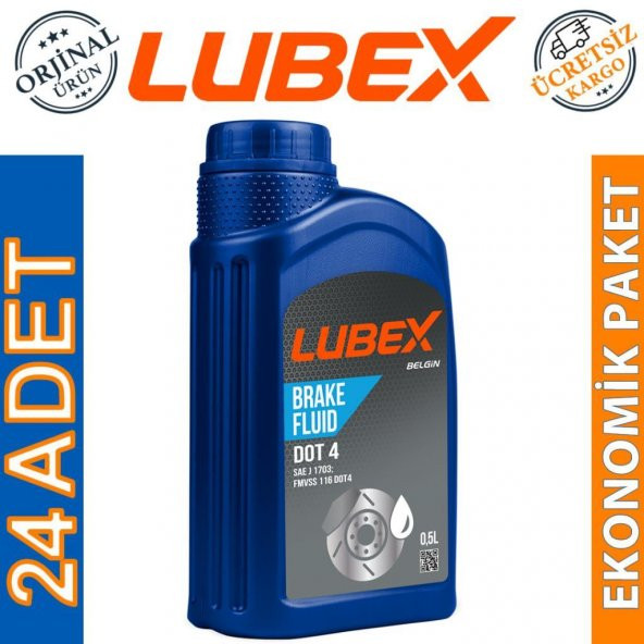 Lubex Brake Fluid DOT 4 Fren Hidrolik Yağı 500 Ml (24 Adet) ürün görseli 1