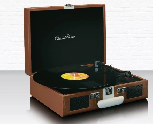Lenco Classic Phono TT-120 Hoparlörlü Şarjlı Bluetoothlu Pikap Plak Çalar ürün görseli 1