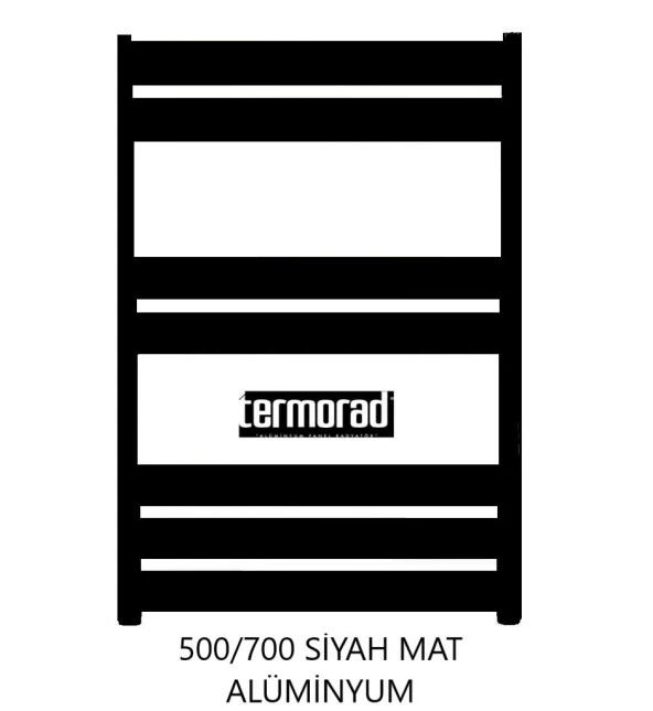 Mat Siyah Alüminyum Havlupan 50*70 Cm Termorad Petsa Slim ürün görseli 1