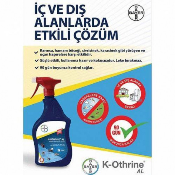 Bayer K-Othrine 500 ml Böcek İlacı Haşere İlacı ürün görseli 1