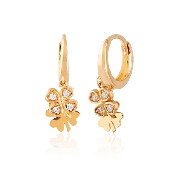 Yonca Altın Küpe 14 Ayar Rose Gold ürün görseli 1