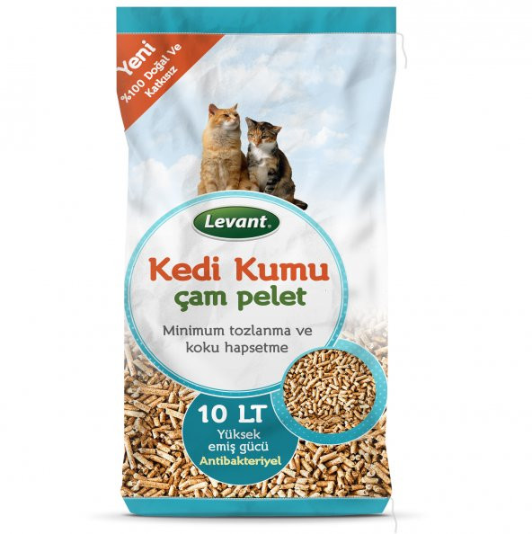 KEDİ KUMU ÇAM PELET 100 ORGANİK AĞAÇ KOKULU 10 LT ürün görseli 1