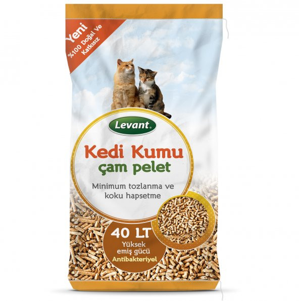 KEDİ KUMU ÇAM PELET 100 ORGANİK AĞAÇ KOKULU 40 LT ürün görseli 1