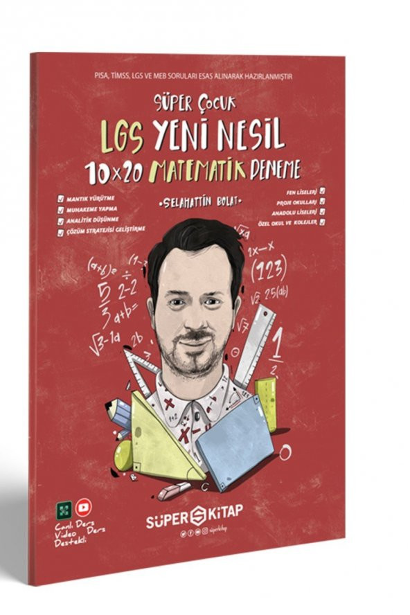 8. Sınıf LGS Matematik Süper Çocuk Yeni Nesil Deneme Süper Kitap Yayınları ürün görseli 1
