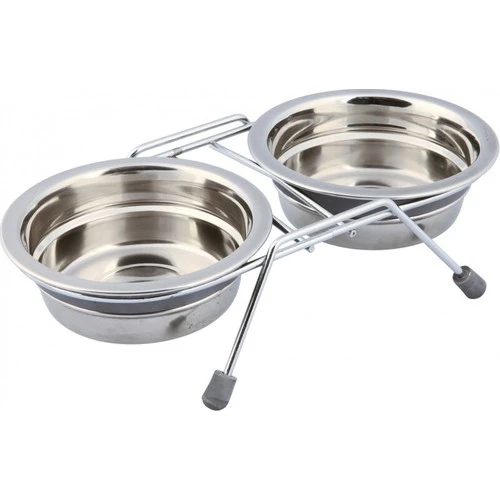 Trixie Mama Su Kabı, Tıkırtısız, Paslanmaz Çelik,  2 x 0,25 lt/ø 11 cm, Gri ürün görseli 1