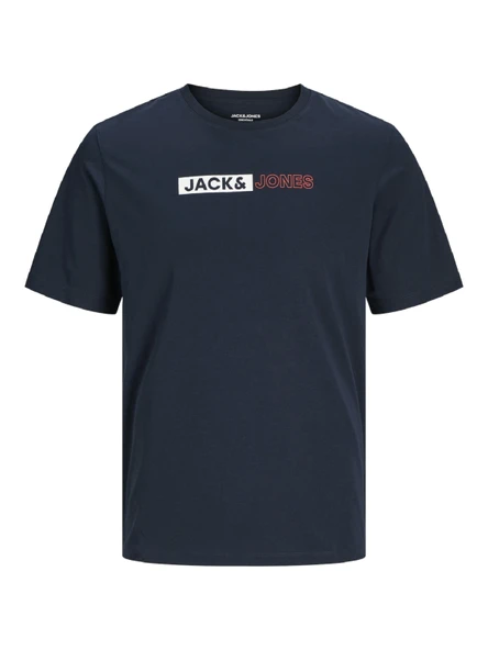 JACK JONES Yazı Detaylı Bisiklet Yaka Erkek Tişört 12233999 ürün görseli 1