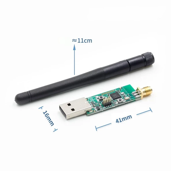Cc2531 Usb Dongle + Anten 2.4ghz Zigbee Wifi Bluetooth Kablosuz Data Yakalayıcı ürün görseli 1
