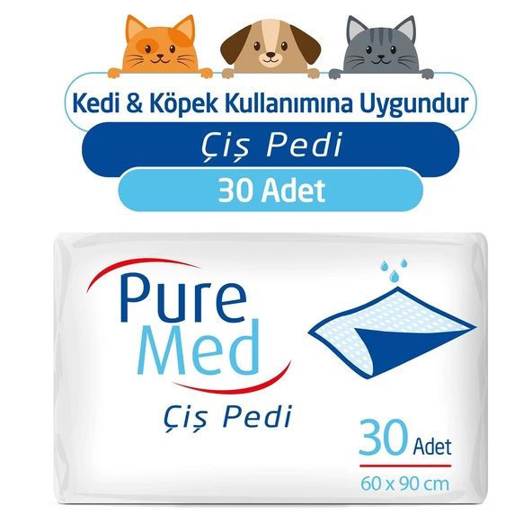 Puremed 60x90 cm Kedi Köpek Çiş Pedi 30 Adet ürün görseli 1