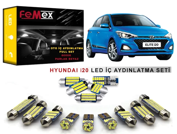 Hyundai i20 (2012-2014) LED İç Aydınlatma Ampul Seti FEMEX Parlak Beyaz ürün görseli 1