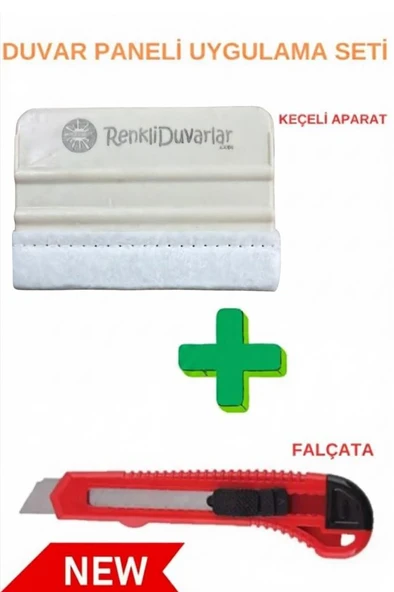 Renkli Duvarlar Duvar Paneli Uygulama seti 1 Adet Keçeli Aparat 1 Adet Falçata Pratik Duvar Paneli Kağıdı Folyo Seti ürün görseli 1