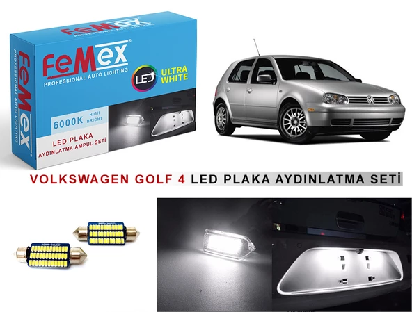 Vw Golf4 LED Plaka Aydınlatma Ampul Seti FEMEX Parlak Beyaz ürün görseli 1