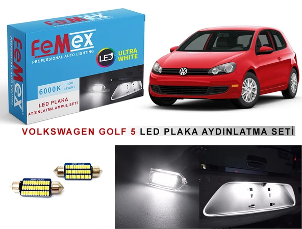 Vw Golf5 LED Plaka Aydınlatma Ampul Seti FEMEX Parlak Beyaz ürün görseli 1