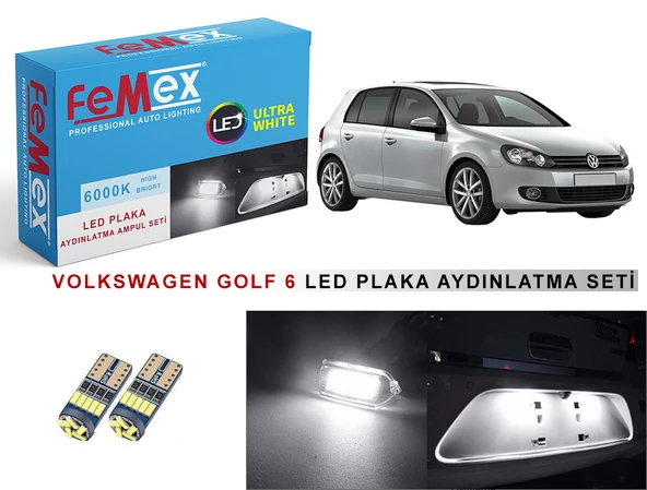 Vw Golf6 LED Plaka Aydınlatma Ampul Seti FEMEX Parlak Beyaz ürün görseli 1