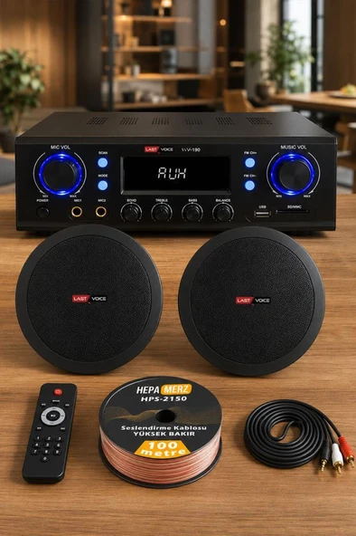 Lastvoice Black Stately Pack-2 Tavan Hoparlörü ve Anfi Ses Sistemi Seti ürün görseli 1