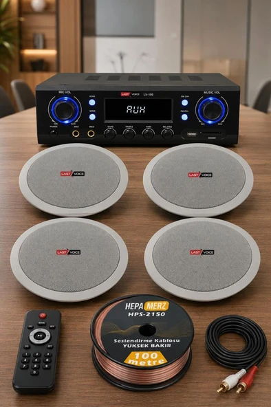 Lastvoice Stately Pack-4 Tavan Hoparlörü ve Anfi Ses Sistemi Seti ürün görseli 1
